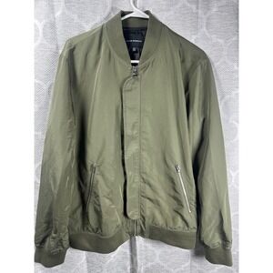 Club Monaco Olive Green‎ Bomber Jacket zip Size M Lightweight Casual Outerwear